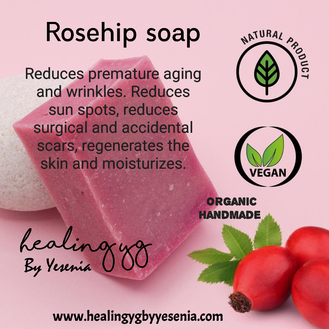 Organic handmade rosehip soap