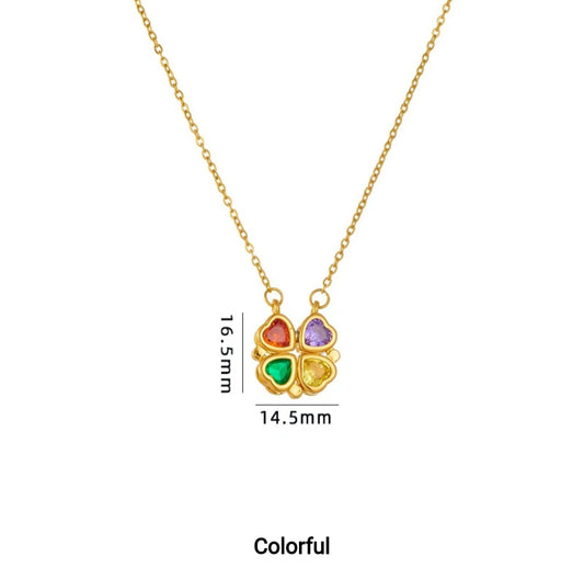 Colorful necklace gold plated